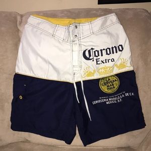 Corona Extra swim trunks / board shorts waist 30-32 💕